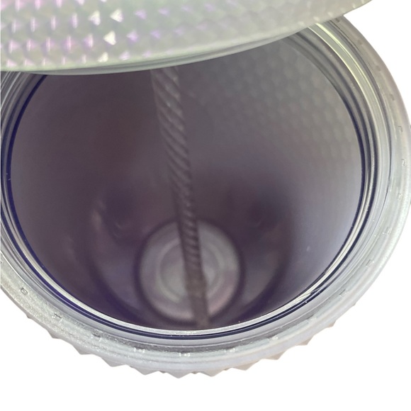 Authentic Starbucks 2021 Holiday Studded Icy White/Purple Tint Plastic Tumbler - Picture 4 of 7